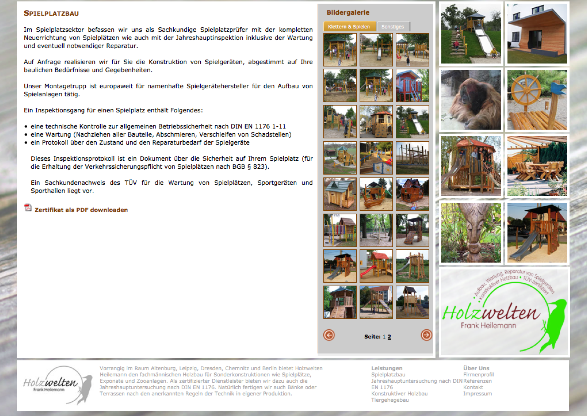 Alte Website als Ausgangssituation für den Relaunch